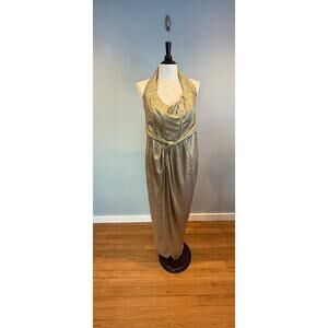 Showpo Adrie Gold Strapless Corset Bodice Maxi Dress Formal Glam Size 14
